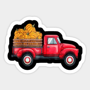 Cute Pumpkin Truck T Shirt Gift Halloween Pumpkin Truck Sticker